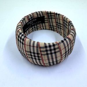Handmade Burberry Ribbon Bangle made with authentic Burberry Ribbon